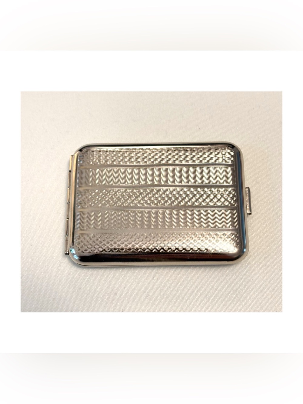 Art Deco Silver Rectangle Pill Case